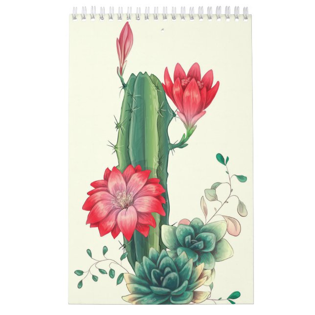 Calendário Cactus Com Flores (Capa)