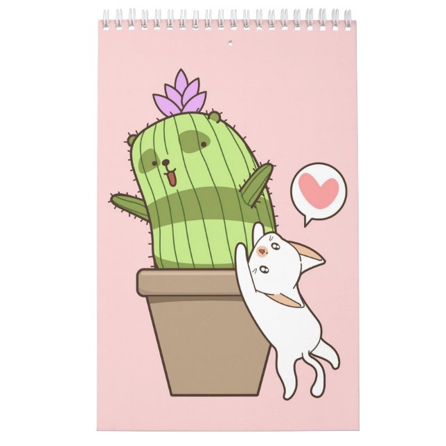 Calendário Cactus Heart Cat (Capa)