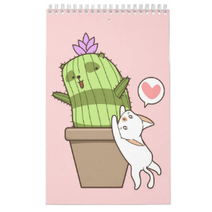 Calendário Cactus Heart Cat