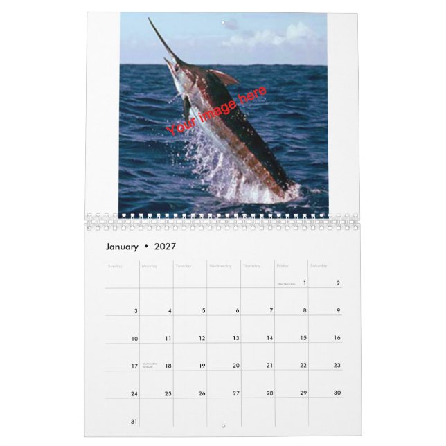 Calendário Cada dia é um bom dia para ir pescar (Jan 2027)