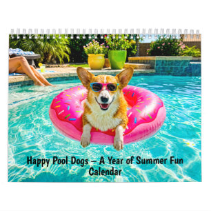 Calendário Cães Felizes na Piscina - Um Ano de Diversão de Ve