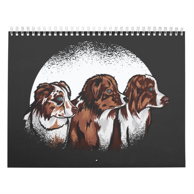 Calendário Cães pastores australianos T-Shirt (Capa)