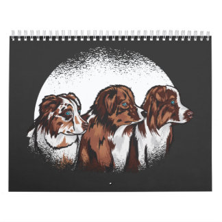 Calendário Cães pastores australianos T-Shirt