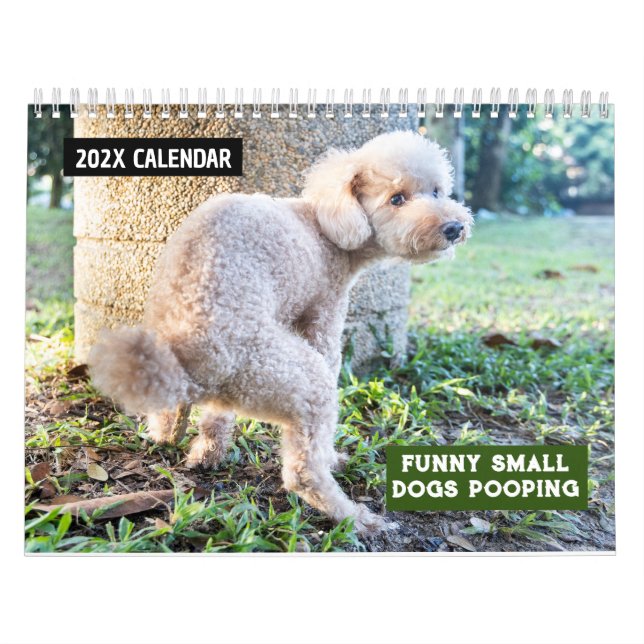 Calendário Cães Pequenos Engraçados Pooping 2026 (Capa)
