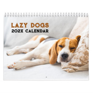 Calendário Cães Preguiçosos Engraçados Personalizados 2027