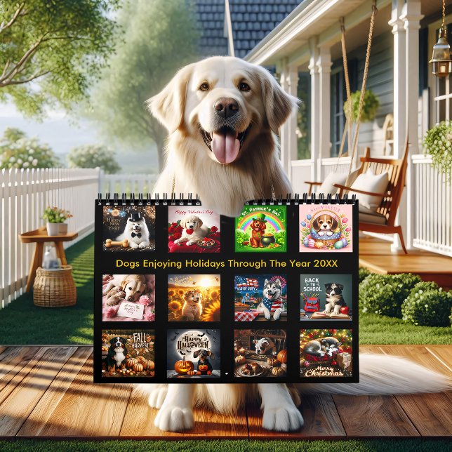 Calendário Cães Que Aproveitam Férias Durante O Ano 20XX (Criador carregado)