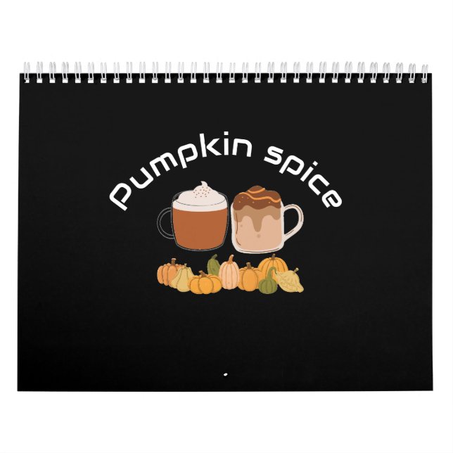 Calendário Café latino bebe tempero engraçado de abóbora mode (Capa)