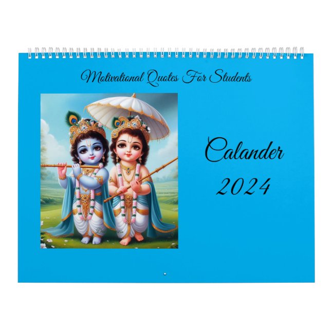 Calendário Calander 2024 Citações motivacionais de Bhagawad G (Capa)