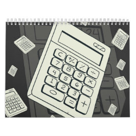 Calendário Calculadora Minimalista e Ilustração de Padrão Mat