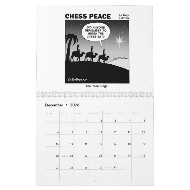Calendário Caldeira Hilarious Chess Peace 2022 (Dez 2026)