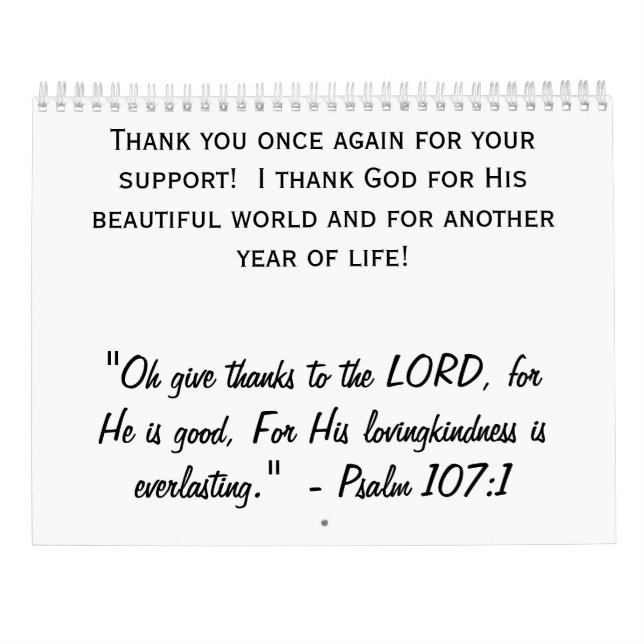 Calendário Calendar (Verso)