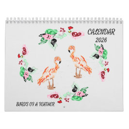 Calendário Calendar  2026 Tropical & Every Day  Birds