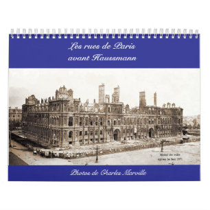 Calendário Calendar Les rues de paris avant 1870