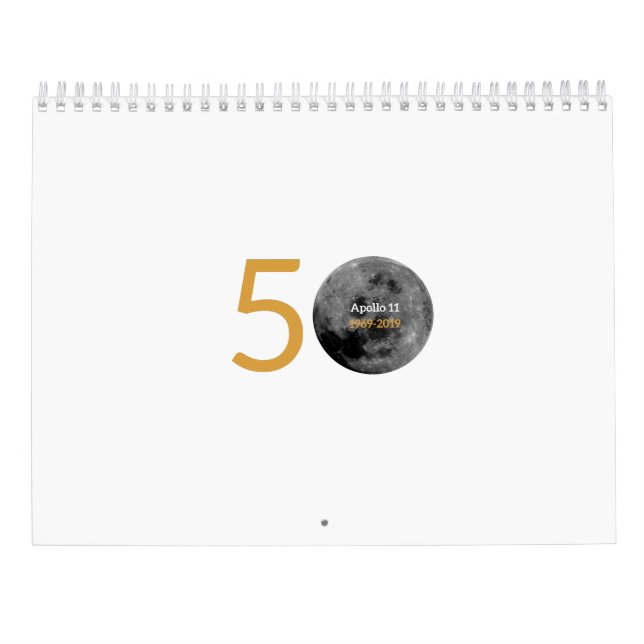 Calendário Calendar para aniversário de Apollo 11 o 50th (Verso)