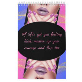 Calendário Calendar purple beautiful nail