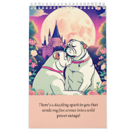 Calendário Calendar romantic bulldog