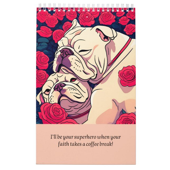 Calendário Calendar romantic bulldog (Verso)