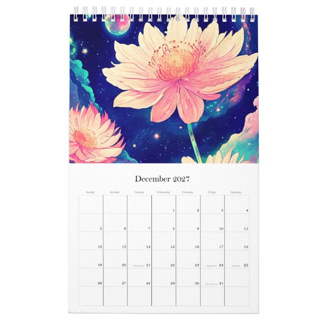 Calendário Calendar romantic flowers (Dez 2027)