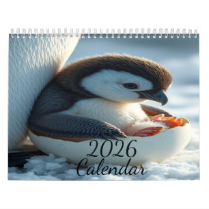 Calendário “Calendário de Pinguim 2026 – Arte de Pinguim Bebê