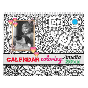 Calendário Calendário, livro de coloração, livros de coloraçã