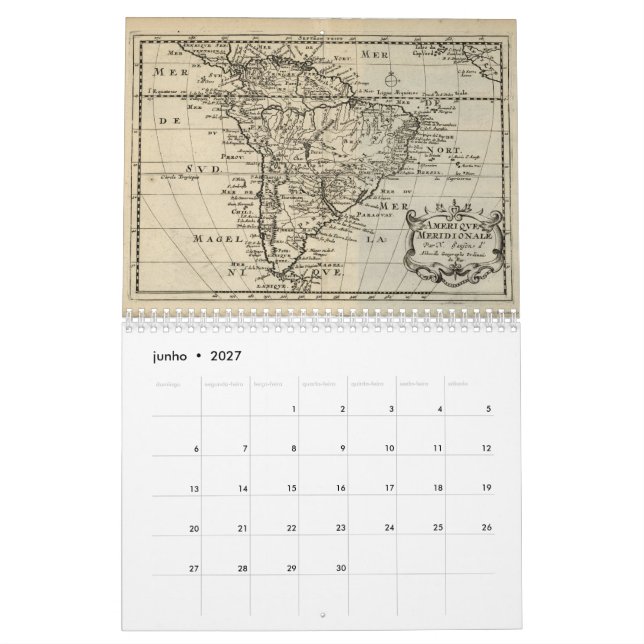 Calendário Calendário: Mapas do Brasil (Jun 2027)