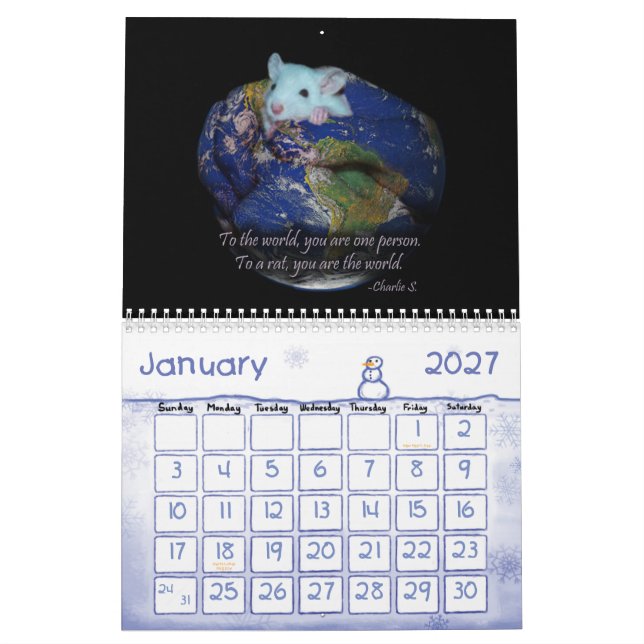 Calendário Calendário: Rat & Mouse Love (Jan 2027)