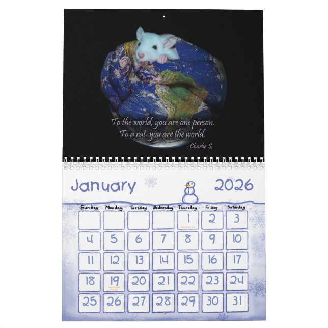 Calendário Calendário: Rat & Mouse Love (Jan 2026)