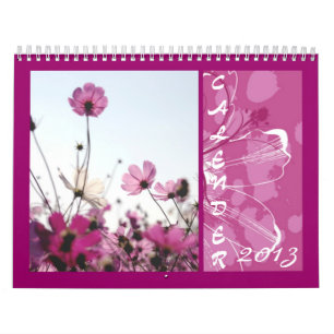 Calendário Calender 2013 belas flores rosa
