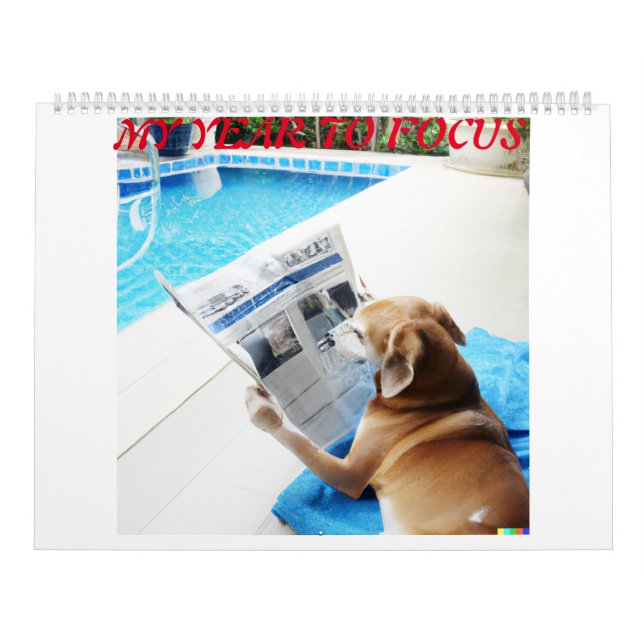 Calendário Calender com diferentes imagens de cães lendo (Capa)