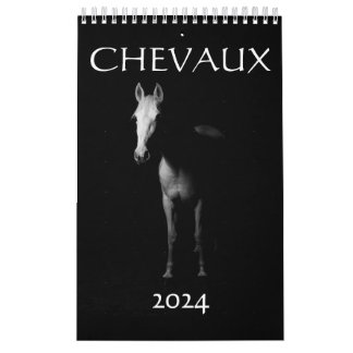 Calendário Calendrier 2024 chevaux France