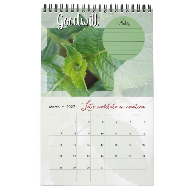Calendário Calendrier Dieu méditation : étoile, mots & notes (Mar 2027)
