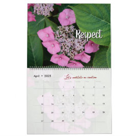 Calendário Calendrier Dieu méditation photo jardin : mots