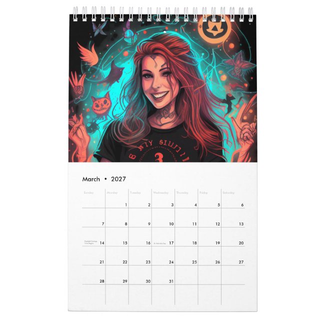Calendário Calendrier witchy 2023 (Mar 2027)