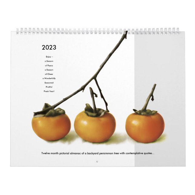 Calendário Câmaras de uma Fotografia de Árvore de Persimmon e (Capa)