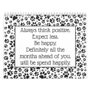 Calendário Canais de Cachorro Bolinhas Preta e Branca