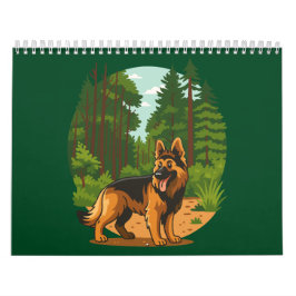 Calendário Cão de Aventura na Floresta Pastor Alemão