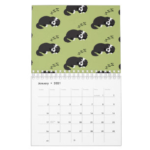 Calendário Cão Montanhês Bernês Dormindo Amante de Animais ZZ