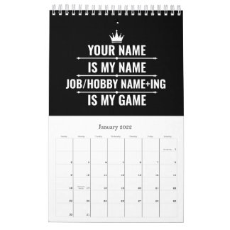 Calendário Cargo Engraçado Personalizado e Nome do Hobby