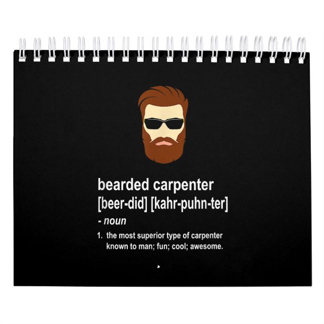 Calendário Carpinteiro de Barba Engraçada Homens Presentes (Capa)