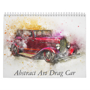 Calendário Carro de Arrastão de Arte Abstrata