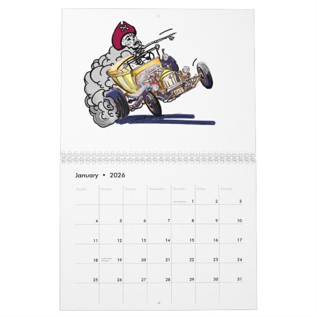 Calendário Carros legal e hot rod (Jan 2026)