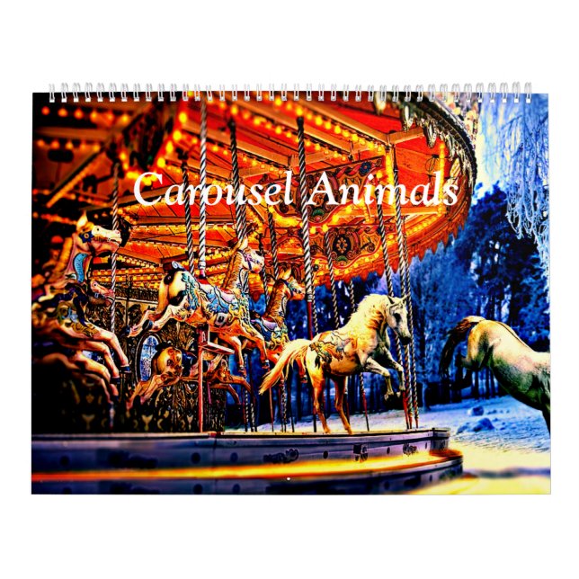 Calendário Carrossel Animais Coloridos e Brilhantes (Capa)