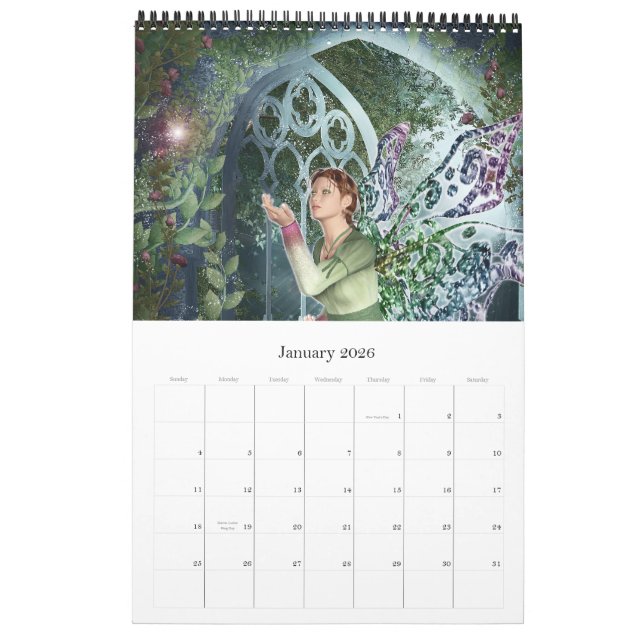 Calendário Carteira da arte da fantasia do KRW (Jan 2026)