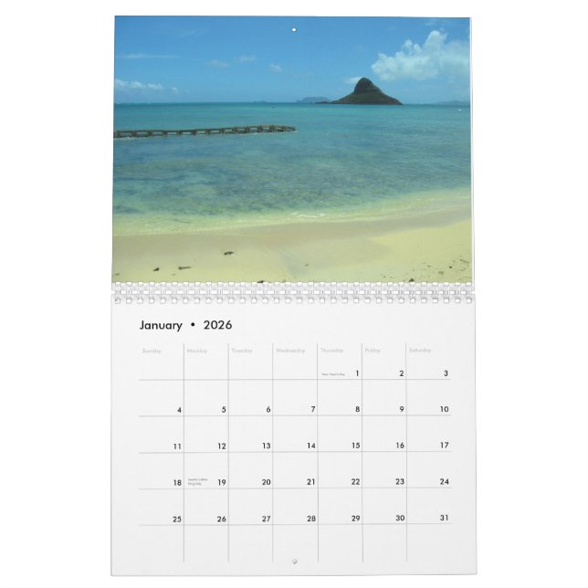 Calendário Casa de campo 2013 da praia de Oahu (Jan 2026)
