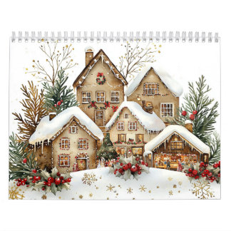 Calendário Casas de Biscoito de Gengibre de Inverno