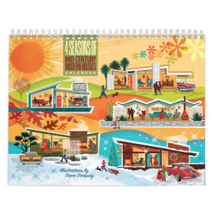 Calendário Casas Modernas do Século médio