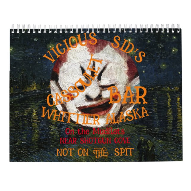 Calendário Cassoulet Cadaver Gin Martini Jesus Messiah Bar VA (Verso)