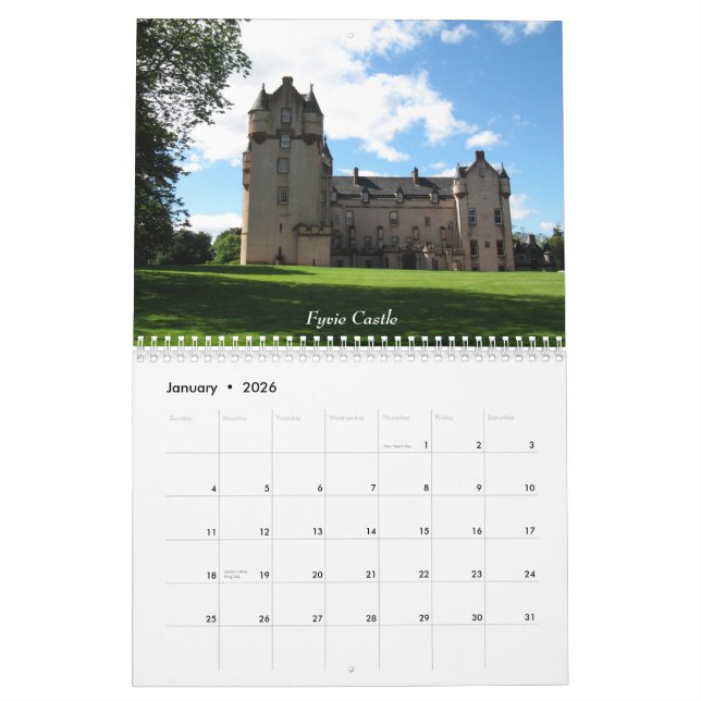Calendário Castelos de Scotland 2011Calendar (Jan 2026)