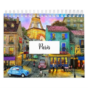 Calendário cativante das ruas de Paris