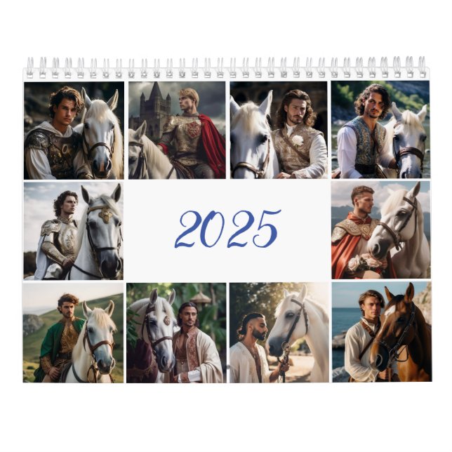 Calendário Cavaleiro e cavalo. 2025 (Verso)
